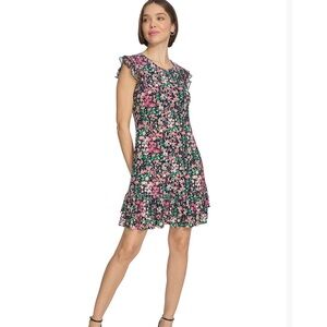 NWT Tommy Hilfiger Floral Ruffle Sleeve Dress